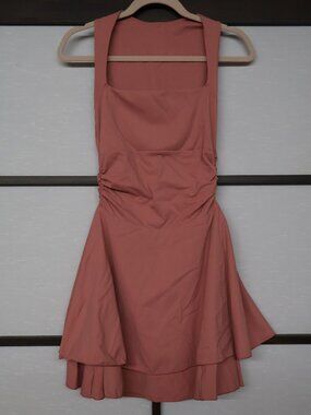 Kaximil Water Pink Square Neck Ruffle Mini Dress Size S